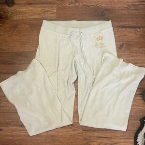 VINTAGE RARE Juicy Couture PALE TURQUOISE Sweatpants with Gold Logo